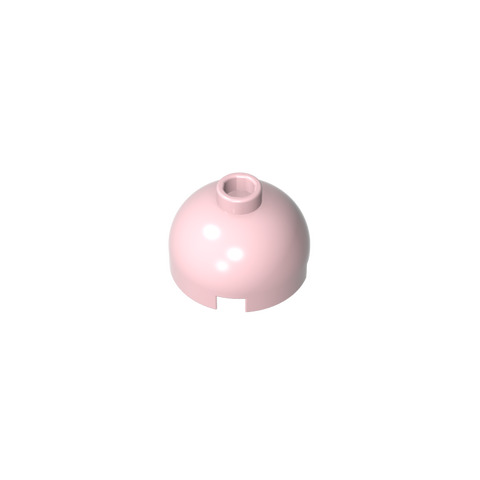 Gobricks,Brick Round 2 x 2 Dome Top - Hollow Stud with Bottom Axle Holder x Shape + Orientation