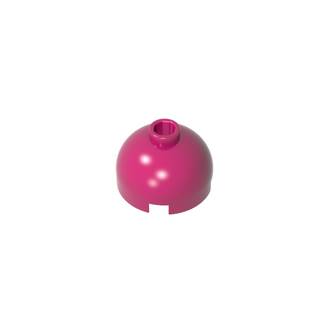 Gobricks,Brick Round 2 x 2 Dome Top - Hollow Stud with Bottom Axle Holder x Shape + Orientation