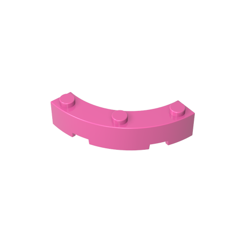 Gobricks,Brick Round Corner 4 x 4 Macaroni Wide with 3 Studs,48092,72140,15588