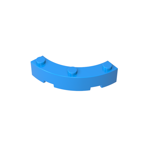 Gobricks,Brick Round Corner 4 x 4 Macaroni Wide with 3 Studs,48092,72140,15588