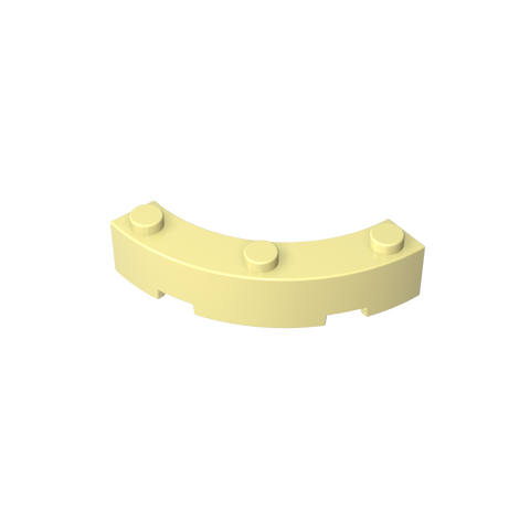 Gobricks,Brick Round Corner 4 x 4 Macaroni Wide with 3 Studs,48092,72140,15588