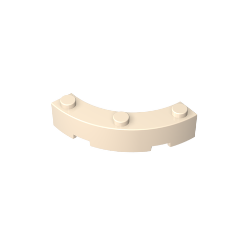 Gobricks,Brick Round Corner 4 x 4 Macaroni Wide with 3 Studs,48092,72140,15588