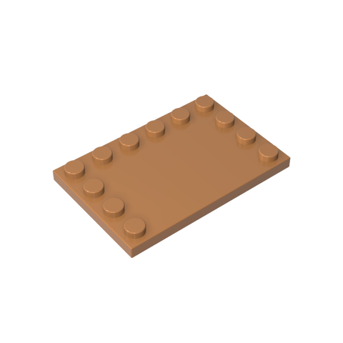 Gobricks,Plate Special 4 x 6 with Studs on 3 Edges,6180