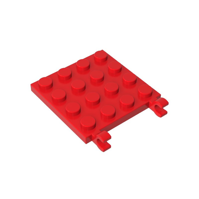 Gobricks,Plate Special 4 x 4 with Clips Horizontal (thick open O clips),11399,47998