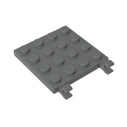 Gobricks,Plate Special 4 x 4 with Clips Horizontal (thick open O clips),11399,47998