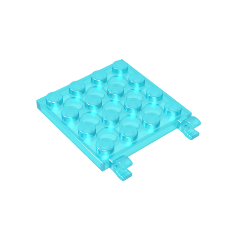 Gobricks,Plate Special 4 x 4 with Clips Horizontal (thick open O clips),11399,47998