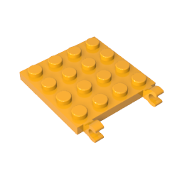 Gobricks,Plate Special 4 x 4 with Clips Horizontal (thick open O clips),11399,47998