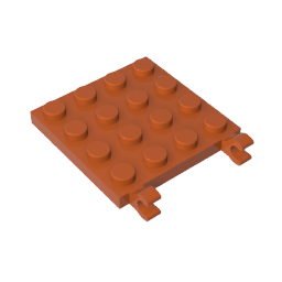 Gobricks,Plate Special 4 x 4 with Clips Horizontal (thick open O clips),11399,47998