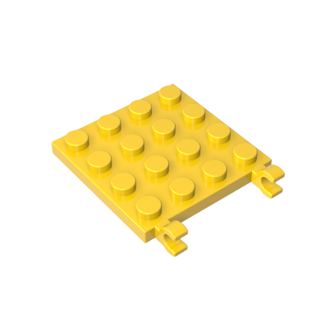 Gobricks,Plate Special 4 x 4 with Clips Horizontal (thick open O clips),11399,47998