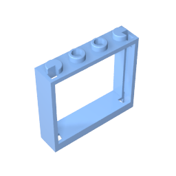 Gobricks,Window 1 x 4 x 3 without Shutter Tabs,60594
