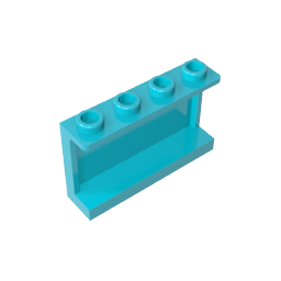 Gobricks,Panel 1 x 4 x 2 with Side Supports - Hollow Studs,14718