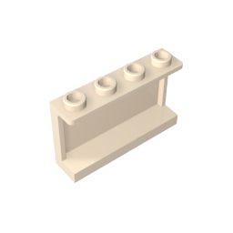 Gobricks,Panel 1 x 4 x 2 with Side Supports - Hollow Studs,14718