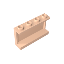 Gobricks,Panel 1 x 4 x 2 with Side Supports - Hollow Studs,14718