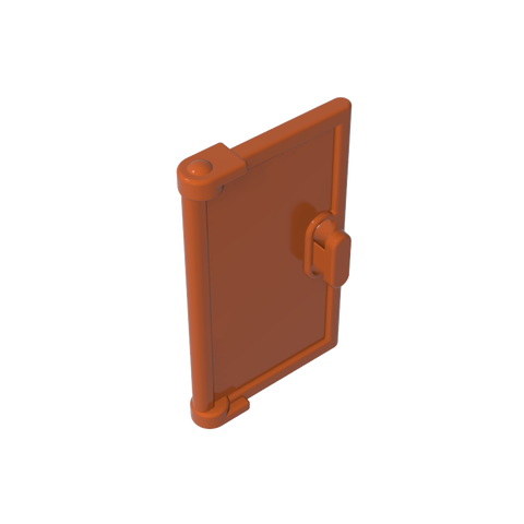 Gobricks,Door 1 x 2 x 3 with Vertical Handle, New Mold for Tabless Frames,60614