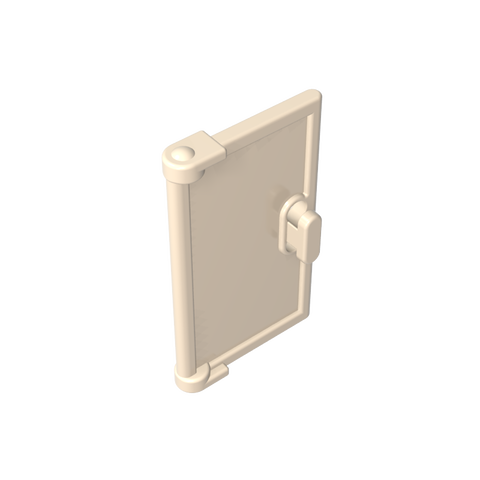 Gobricks,Door 1 x 2 x 3 with Vertical Handle, New Mold for Tabless Frames,60614