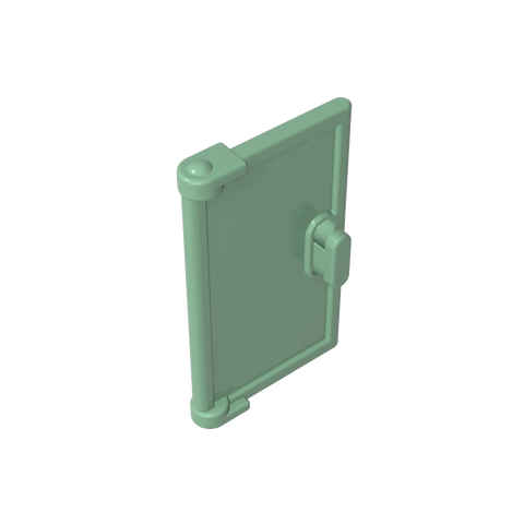 Gobricks,Door 1 x 2 x 3 with Vertical Handle, New Mold for Tabless Frames,60614