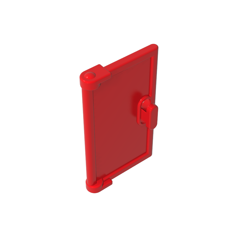 Gobricks,Door 1 x 2 x 3 with Vertical Handle, New Mold for Tabless Frames,60614