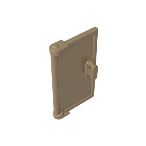 Gobricks,Door 1 x 2 x 3 with Vertical Handle, New Mold for Tabless Frames,60614