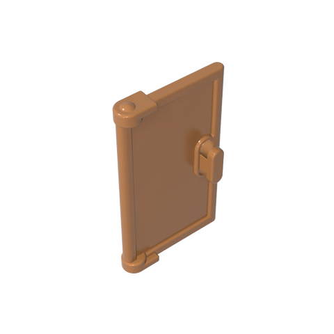 Gobricks,Door 1 x 2 x 3 with Vertical Handle, New Mold for Tabless Frames,60614