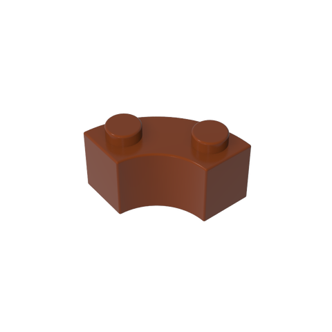 Gobricks,Brick Round Corner 2 x 2 Macaroni with Stud Notch and Reinforced Underside [New Style],85080,3063,3063a,3063b,45417