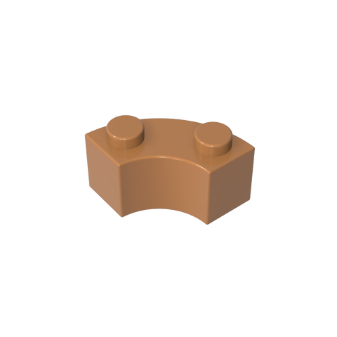 Gobricks,Brick Round Corner 2 x 2 Macaroni with Stud Notch and Reinforced Underside [New Style],85080,3063,3063a,3063b,45417