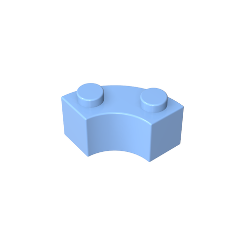 Gobricks,Brick Round Corner 2 x 2 Macaroni with Stud Notch and Reinforced Underside [New Style],85080,3063,3063a,3063b,45417