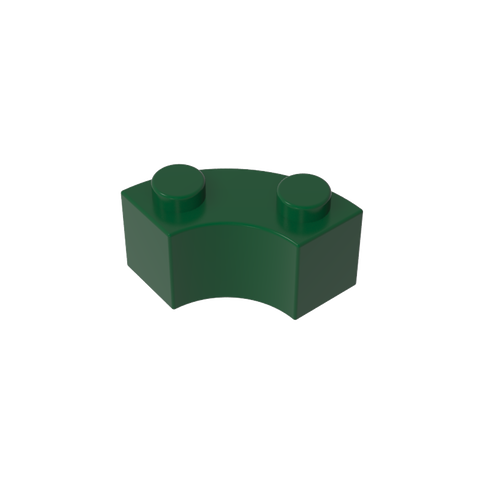 Gobricks,Brick Round Corner 2 x 2 Macaroni with Stud Notch and Reinforced Underside [New Style],85080,3063,3063a,3063b,45417