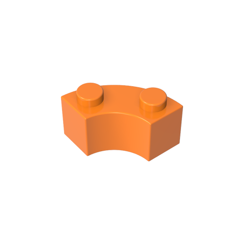 Gobricks,Brick Round Corner 2 x 2 Macaroni with Stud Notch and Reinforced Underside [New Style],85080,3063,3063a,3063b,45417