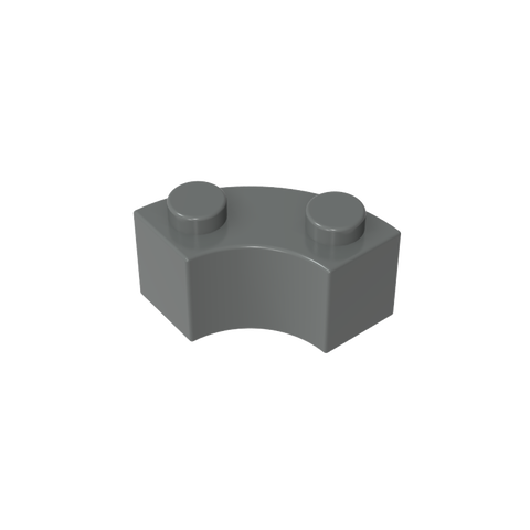Gobricks,Brick Round Corner 2 x 2 Macaroni with Stud Notch and Reinforced Underside [New Style],85080,3063,3063a,3063b,45417