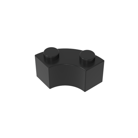 Gobricks,Brick Round Corner 2 x 2 Macaroni with Stud Notch and Reinforced Underside [New Style],85080,3063,3063a,3063b,45417