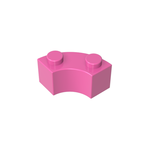 Gobricks,Brick Round Corner 2 x 2 Macaroni with Stud Notch and Reinforced Underside [New Style],85080,3063,3063a,3063b,45417