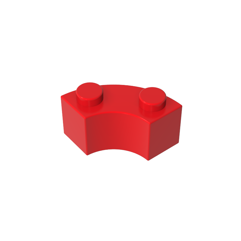 Gobricks,Brick Round Corner 2 x 2 Macaroni with Stud Notch and Reinforced Underside [New Style],85080,3063,3063a,3063b,45417