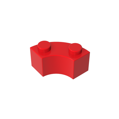 Gobricks,Brick Round Corner 2 x 2 Macaroni with Stud Notch and Reinforced Underside [New Style],85080,3063,3063a,3063b,45417