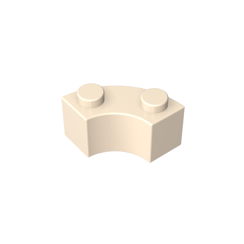 Gobricks,Brick Round Corner 2 x 2 Macaroni with Stud Notch and Reinforced Underside [New Style],85080,3063,3063a,3063b,45417