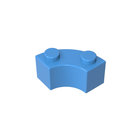 Gobricks,Brick Round Corner 2 x 2 Macaroni with Stud Notch and Reinforced Underside [New Style],85080,3063,3063a,3063b,45417