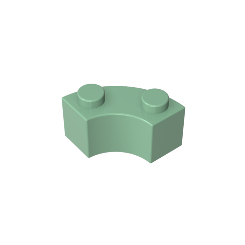 Gobricks,Brick Round Corner 2 x 2 Macaroni with Stud Notch and Reinforced Underside [New Style],85080,3063,3063a,3063b,45417