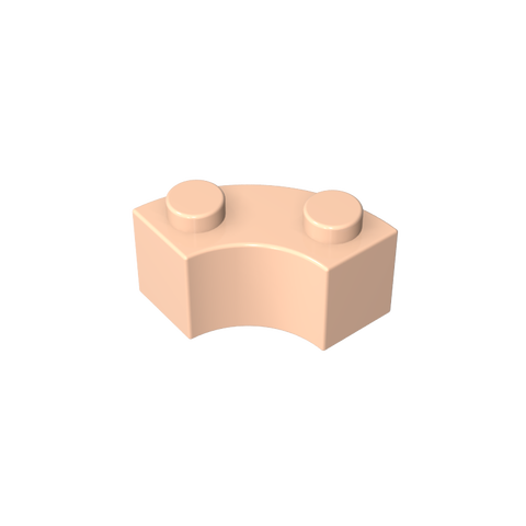 Gobricks,Brick Round Corner 2 x 2 Macaroni with Stud Notch and Reinforced Underside [New Style],85080,3063,3063a,3063b,45417