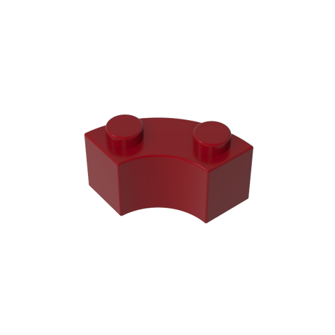 Gobricks,Brick Round Corner 2 x 2 Macaroni with Stud Notch and Reinforced Underside [New Style],85080,3063,3063a,3063b,45417