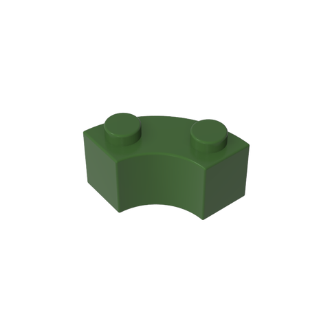 Gobricks,Brick Round Corner 2 x 2 Macaroni with Stud Notch and Reinforced Underside [New Style],85080,3063,3063a,3063b,45417