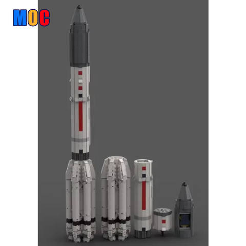 (Gobricks version) 794pcs MOC-39838 Proton M (1:110 Saturn V scale)