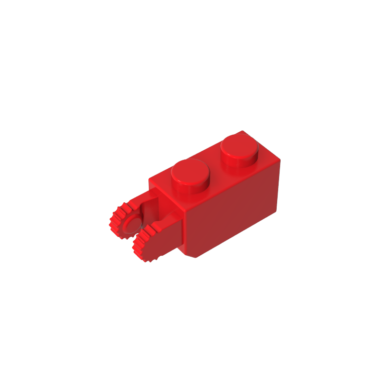 Gobricks,Hinge Brick 1 x 2 Locking with 2 Fingers Vertical End, 9 Teeth,30365,54671