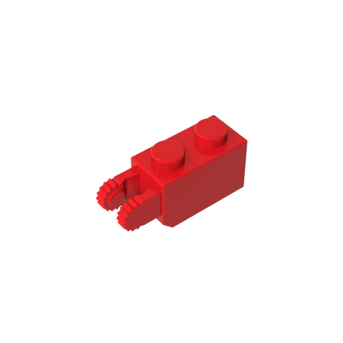 Gobricks,Hinge Brick 1 x 2 Locking with 2 Fingers Vertical End, 9 Teeth,30365,54671