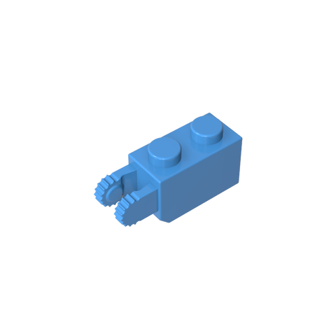 Gobricks,Hinge Brick 1 x 2 Locking with 2 Fingers Vertical End, 9 Teeth,30365,54671