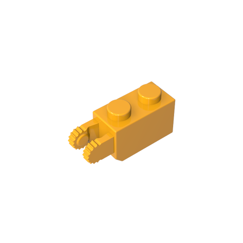 Gobricks,Hinge Brick 1 x 2 Locking with 2 Fingers Vertical End, 9 Teeth,30365,54671