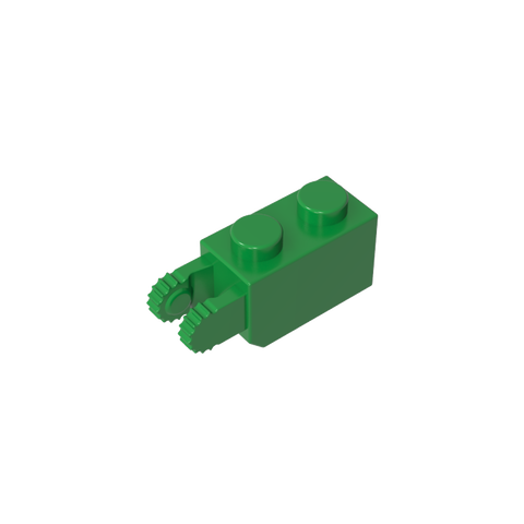 Gobricks,Hinge Brick 1 x 2 Locking with 2 Fingers Vertical End, 9 Teeth,30365,54671