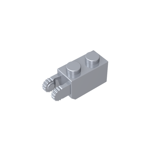 Gobricks,Hinge Brick 1 x 2 Locking with 2 Fingers Vertical End, 9 Teeth,30365,54671