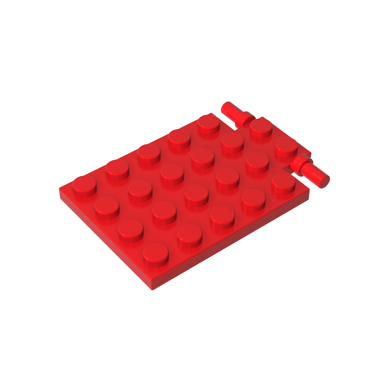 Gobricks,Plate Special 4 x 6 with Trap Door Hinge [Long Pins],92099