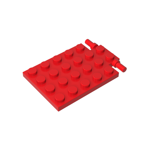 Gobricks,Plate Special 4 x 6 with Trap Door Hinge [Long Pins],92099