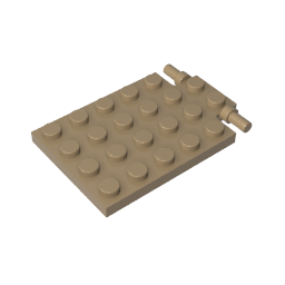 Gobricks,Plate Special 4 x 6 with Trap Door Hinge [Long Pins],92099