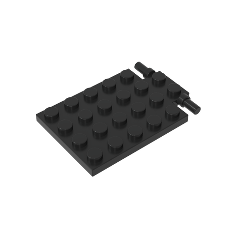 Gobricks,Plate Special 4 x 6 with Trap Door Hinge [Long Pins],92099